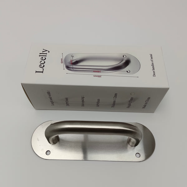 Lecelly Door handles of metal Stainless Steel Door Handle, Oval Mounting Plate with Screws, 200mm Length