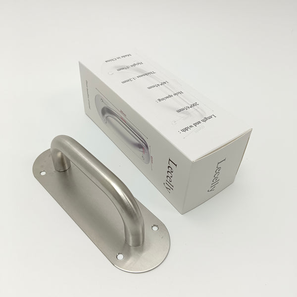 Lecelly Door handles of metal Stainless Steel Door Handle, Oval Mounting Plate with Screws, 200mm Length