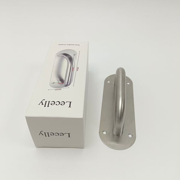 Lecelly Door handles of metal Stainless Steel Door Handle, Oval Mounting Plate with Screws, 200mm Length