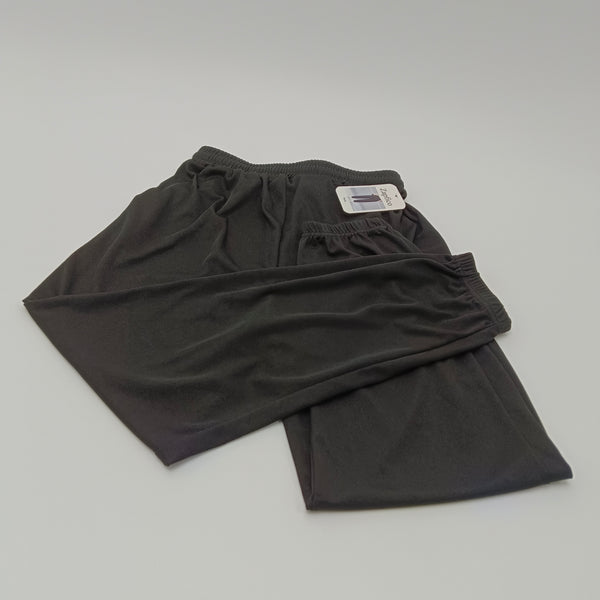 Zapfico Pants Black Casual Pants, Polyester, Elastic Waist with Drawstring, Straight Leg
