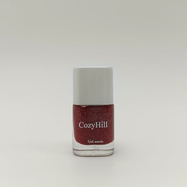 CozyHill Nail enamels Red Glitter Shimmer Gel Polish, 12ml, Sparkling Finish