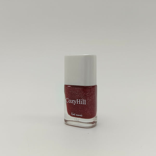 CozyHill Nail enamels Red Glitter Shimmer Gel Polish, 12ml, Sparkling Finish