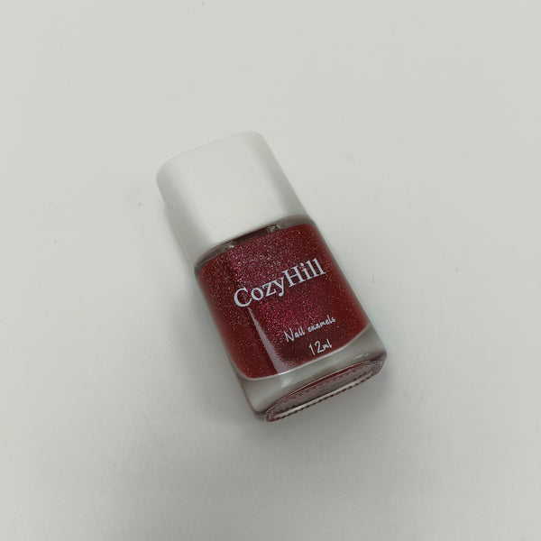 CozyHill Nail enamels Red Glitter Shimmer Gel Polish, 12ml, Sparkling Finish