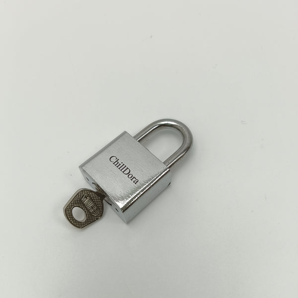 ChillDora Metal locksets Compact Metal Padlock with Keys for Cabinets and Furniture, Silver