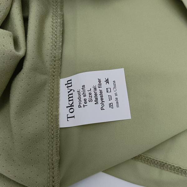 Tokmyth Tee shirts Breathable Women's Short Sleeve T-Shirt for Casual Yoga Gym Fitness, Olive Green, Polyester Stretch