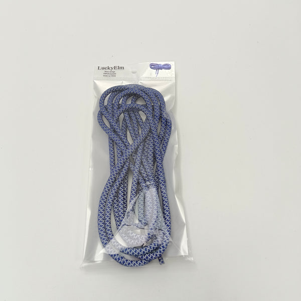 LuckyElm Shoe strings Blue Braided Shoelaces for Athletic and Casual Shoes