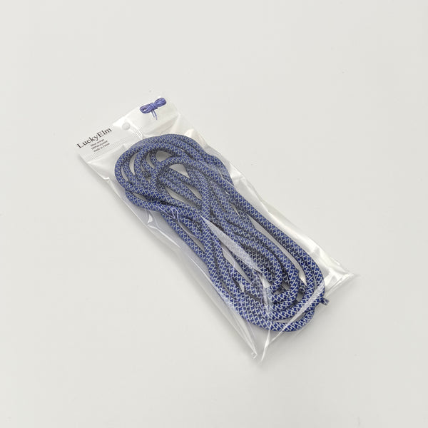 LuckyElm Shoe strings Blue Braided Shoelaces for Athletic and Casual Shoes