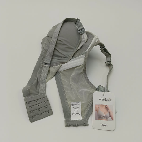WecLoll Lingerie Women's Bra with Adjustable Straps, Sage Green, Polyester