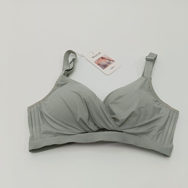 WecLoll Lingerie Women's Bra with Adjustable Straps, Sage Green, Polyester