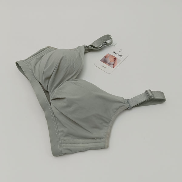 WecLoll Lingerie Women's Bra with Adjustable Straps, Sage Green, Polyester