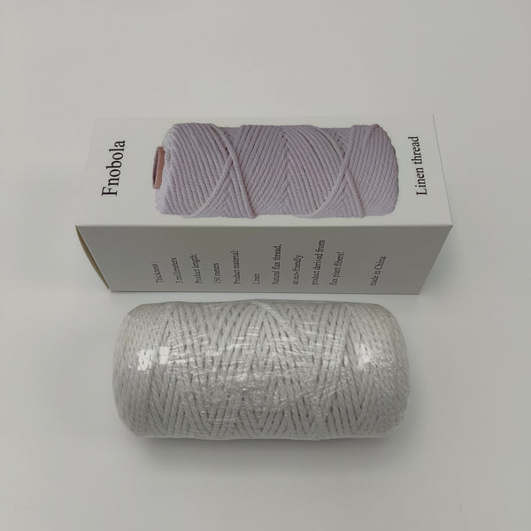 Fnobola Linen thread Natural Linen Thread, 3mm Thickness, 150 Meters Length, Flax Fiber Craft Cord