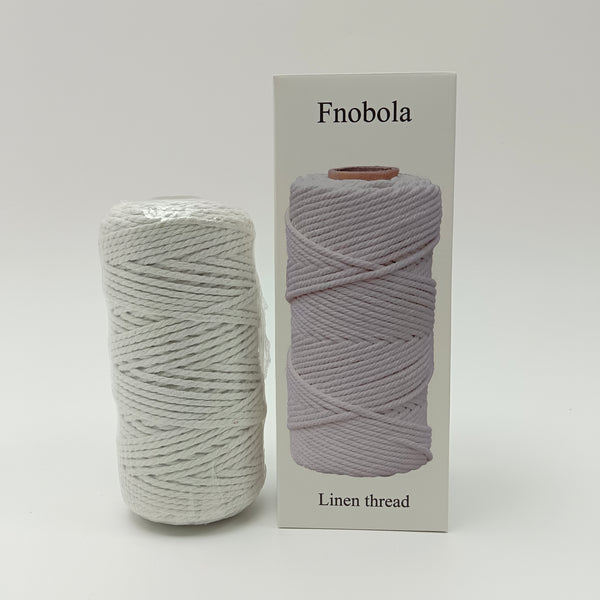 Fnobola Linen thread Natural Linen Thread, 3mm Thickness, 150 Meters Length, Flax Fiber Craft Cord