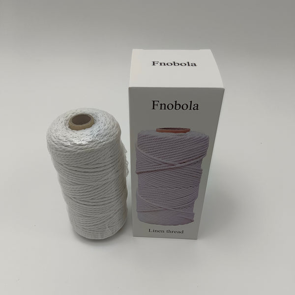 Fnobola Linen thread Natural Linen Thread, 3mm Thickness, 150 Meters Length, Flax Fiber Craft Cord