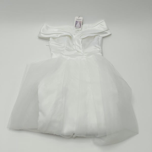 FullQueen Wedding dresses Off-Shoulder Wedding Dress with Satin Bodice, White