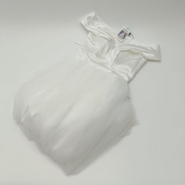 FullQueen Wedding dresses Off-Shoulder Wedding Dress with Satin Bodice, White