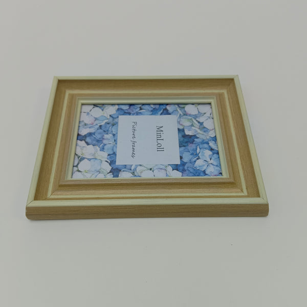 MinLoll Picture frames Wooden Picture Frame with Two-Tone Natural Wood Finish, Wall and Tabletop Display