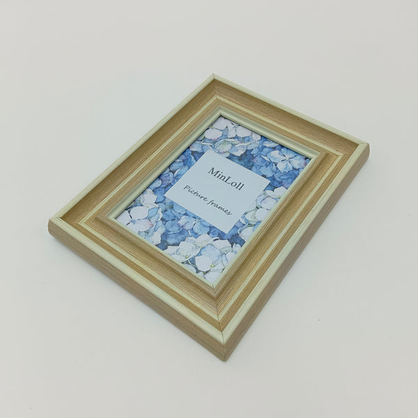 MinLoll Picture frames Wooden Picture Frame with Two-Tone Natural Wood Finish, Wall and Tabletop Display