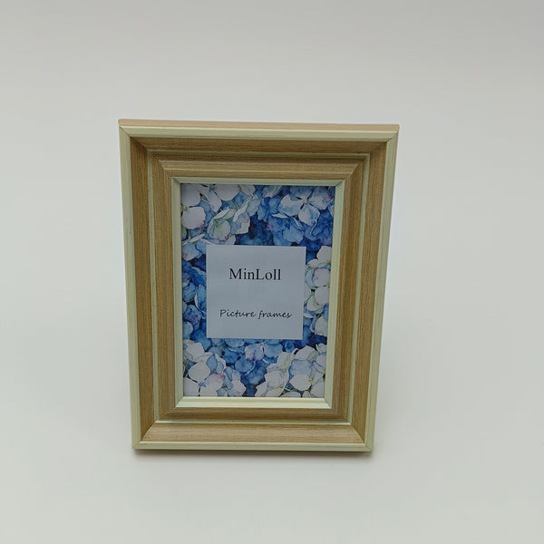MinLoll Picture frames Wooden Picture Frame with Two-Tone Natural Wood Finish, Wall and Tabletop Display