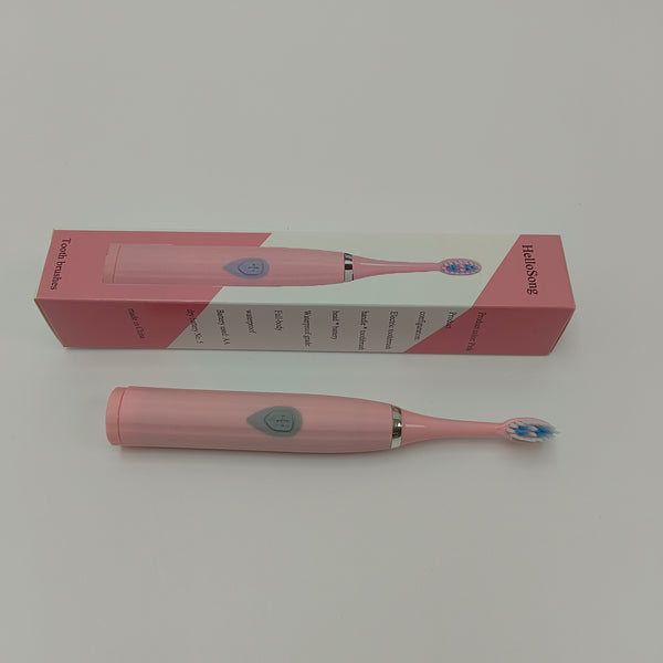 HelloSong Tooth brushes Pink Rechargeable Electric Toothbrush with Replacement Brush Heads