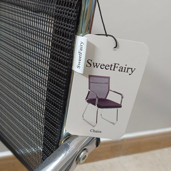 SweetFairy Chairs Breathable Office Chair with Armrests, Black Mesh Back