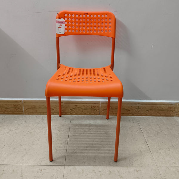 ChillPear Chairs Lightweight and Stackable Plastic Dining Chair, Orange