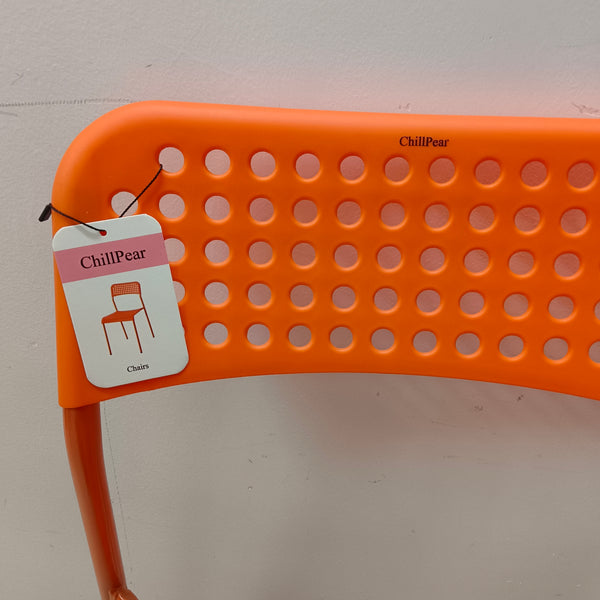 ChillPear Chairs Lightweight and Stackable Plastic Dining Chair, Orange