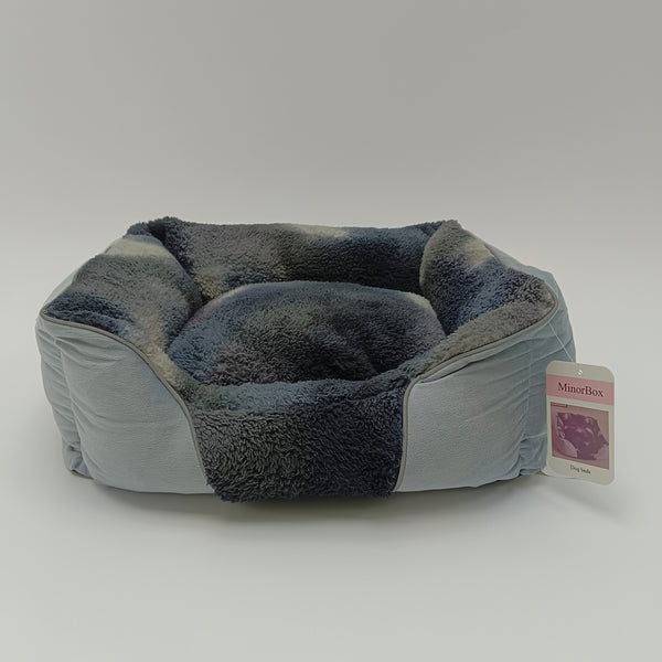 MinorBox Dog beds Plush Dog Bed, Gray, Soft Cushioned Pet Bed