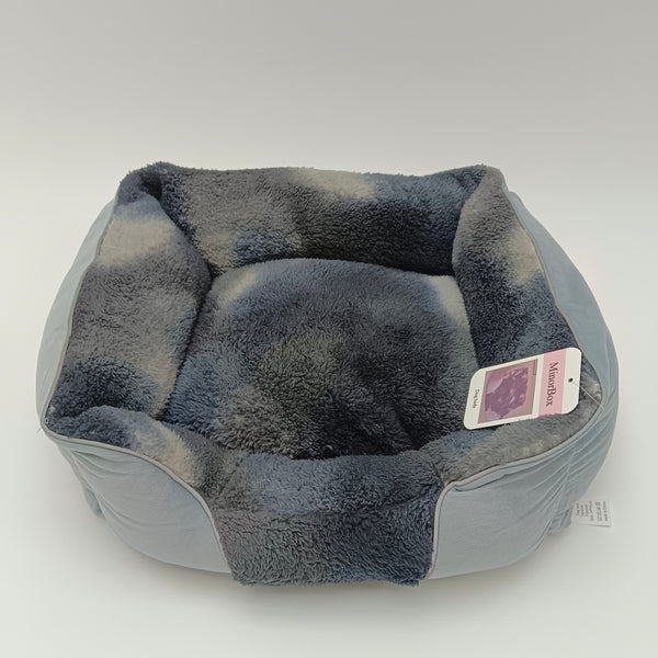 MinorBox Dog beds Plush Dog Bed, Gray, Soft Cushioned Pet Bed