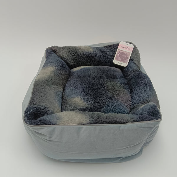 MinorBox Dog beds Plush Dog Bed, Gray, Soft Cushioned Pet Bed
