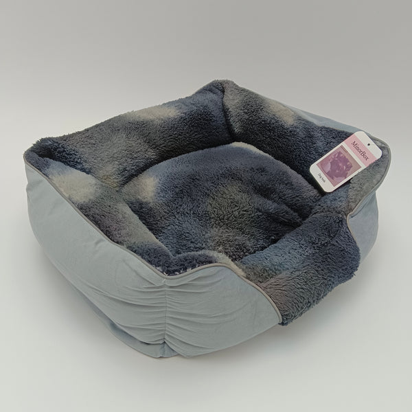 MinorBox Dog beds Plush Dog Bed, Gray, Soft Cushioned Pet Bed