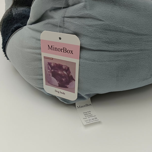 MinorBox Dog beds Plush Dog Bed, Gray, Soft Cushioned Pet Bed