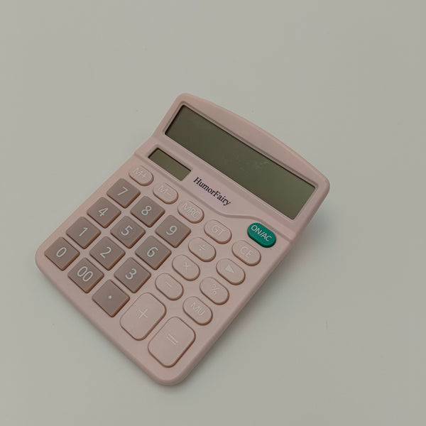 HumorFairy Calculators Desktop Calculator with LCD Display, Pink, Standard Function Office Calculator