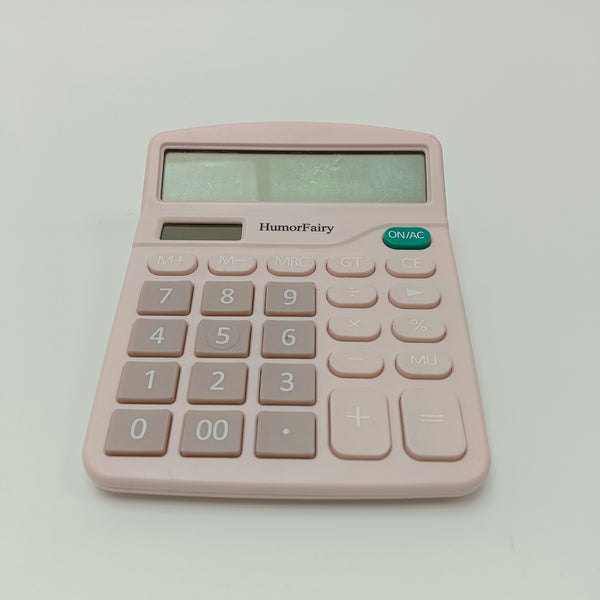 HumorFairy Calculators Desktop Calculator with LCD Display, Pink, Standard Function Office Calculator