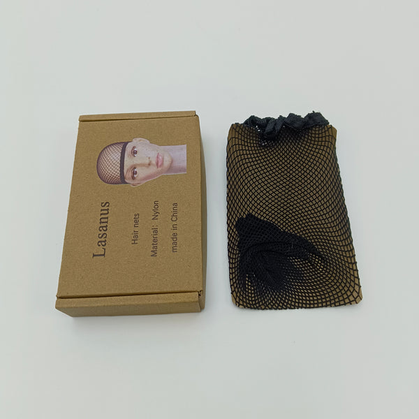 Lasanus Hair nets Nylon Hair Nets, Black Mesh Wig Cap with Elastic Band, One Size