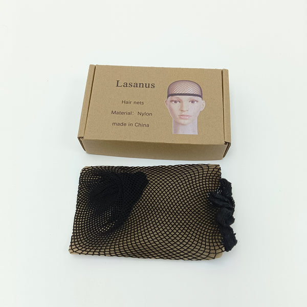Lasanus Hair nets Nylon Hair Nets, Black Mesh Wig Cap with Elastic Band, One Size