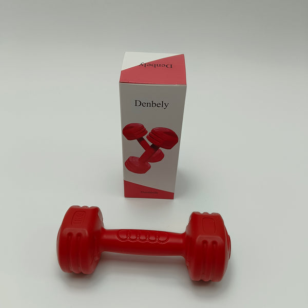 Denbely Dumbbells Red Plastic Fitness Dumbbells for Home Gym Strength Training