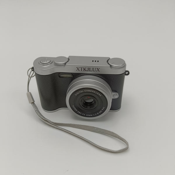 XTKJLUX Cameras Compact Digital Camera with 35mm f/2 Lens, LCD Screen and Wrist Strap, Silver and Black
