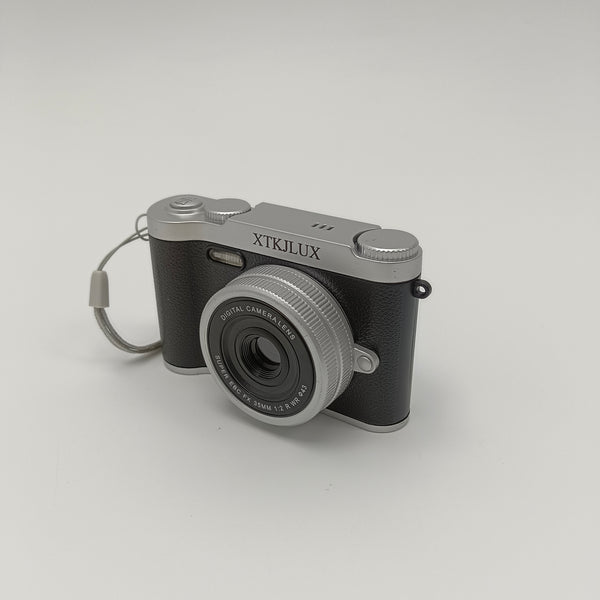 XTKJLUX Cameras Compact Digital Camera with 35mm f/2 Lens, LCD Screen and Wrist Strap, Silver and Black