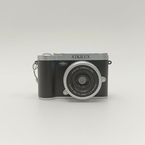XTKJLUX Cameras Compact Digital Camera with 35mm f/2 Lens, LCD Screen and Wrist Strap, Silver and Black