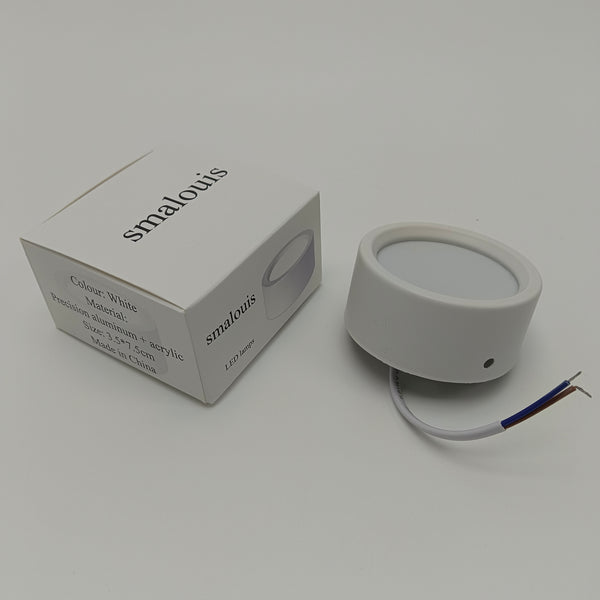 smalouis LED lamps White LED Lamp, Precision Aluminum and Acrylic, 3.5x7.5cm, Night Light