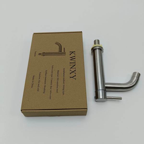 KWINXY Faucets Stainless Steel Kitchen Faucet, Hot and Cold Water, Brushed Finish