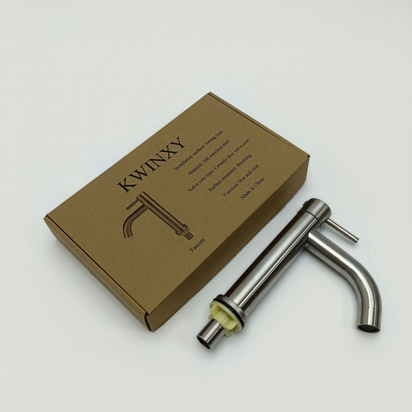 KWINXY Faucets Stainless Steel Kitchen Faucet, Hot and Cold Water, Brushed Finish