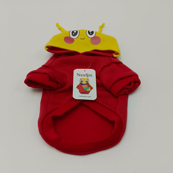 Nesfpx Clothing for pets Colorful Pet Caterpillar Costume Hoodie, Red with Yellow Hood