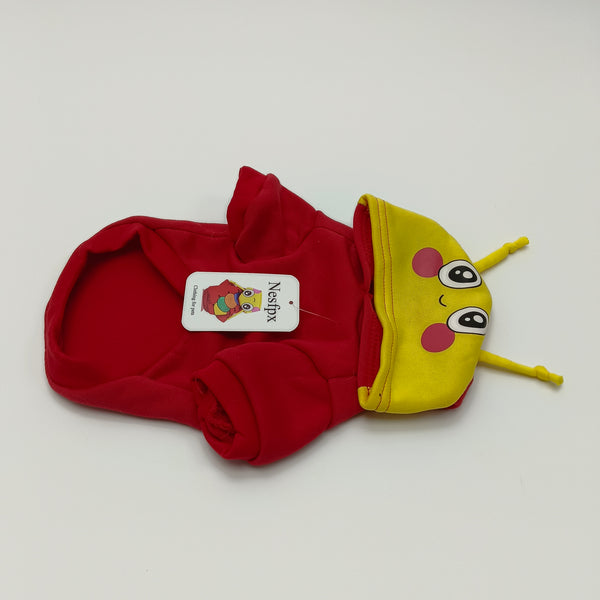 Nesfpx Clothing for pets Colorful Pet Caterpillar Costume Hoodie, Red with Yellow Hood