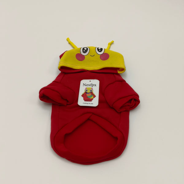 Nesfpx Clothing for pets Colorful Pet Caterpillar Costume Hoodie, Red with Yellow Hood