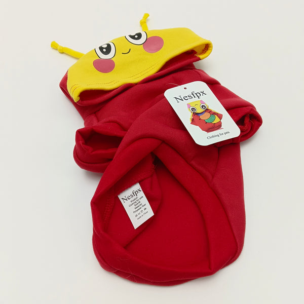 Nesfpx Clothing for pets Colorful Pet Caterpillar Costume Hoodie, Red with Yellow Hood