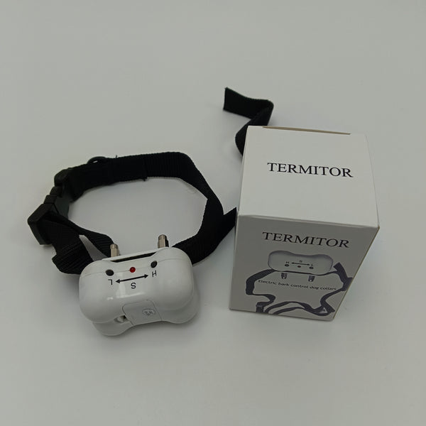 TERMITOR Electric bark control dog collars White and Black Electric Bark Control Dog Collar, Adjustable Training Collar