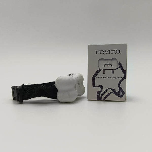 TERMITOR Electric bark control dog collars White and Black Electric Bark Control Dog Collar, Adjustable Training Collar