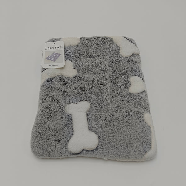 LAZYTAIL Pet cushions Gray with White Bone Pattern, Polyester Fiber, 35x25cm