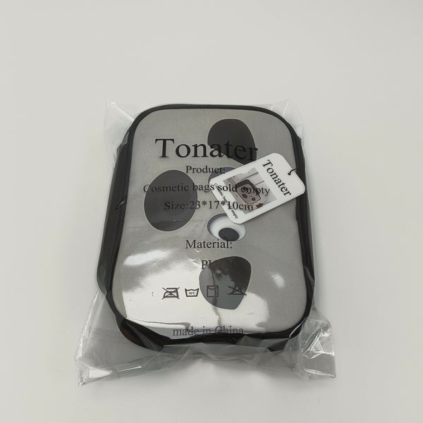 Tonater Cosmetic bags sold empty Black Empty Travel Cosmetic Bag, PU Material, 23x17x10cm